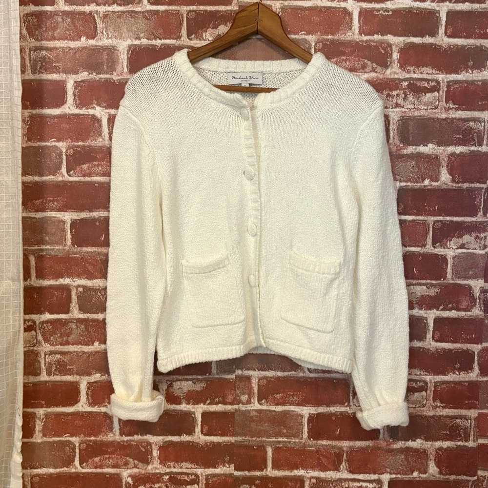 Michael Stars Cream Knit Button-Front Cardigan